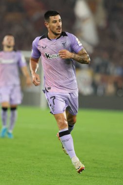 Roma, İtalya 26.9.2024:\ a17 UEFA Avrupa Ligi 2024-2025 gün 1, AS Roma-Atletizm Kulübü Bilbao arasındaki futbol karşılaşması Roma Olimpiyat Stadyumu 'nda.