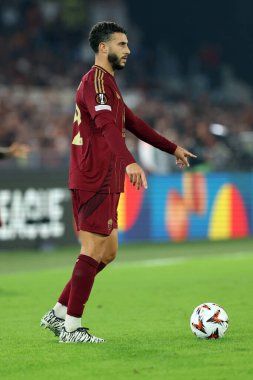 Roma, İtalya 26.9.2024: UEFA Avrupa Ligi 2024-2025 gününde Romanyalı Mario Hermoso, AS Romanlar ve Atletizm Kulübü Bilbao arasındaki futbol karşılaşması Roma 'daki Olimpiyat Stadyumu' nda gerçekleşti..
