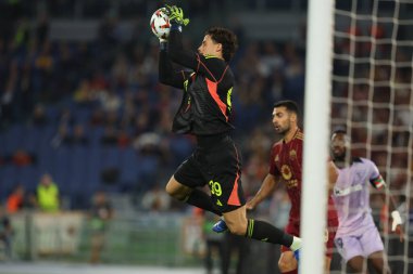 Roma, İtalya 26.9.2024: UEFA Avrupa Ligi 2024-2025 birinci gün, Roma 'daki Olimpiyat Stadyumu' nda AS Roma-Atletizm Kulübü Bilbao arasındaki futbol karşılaşması.