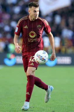 Roma, İtalya 29.09.2024: İtalyan futbolcu Stephan El Shaarawy İtalya Futbol Şampiyonası 'nda Serie A Enilive 2024-2025 AS Roman-Venezia FC maçında 29 Eylül 2024' te Roma 'daki Stadio Olimpico' da karşılaşacak..