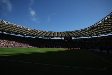 Roma, İtalya 29.09.2024: İtalya Futbol Şampiyonası 'nda futbol sahasının genel değerlendirmesi Serie A Enilive 2024-2025 AS Roma-Venezia FC karşılaşması 29 Eylül 2024' te Roma 'daki Stadio Olimpico' da yapıldı..