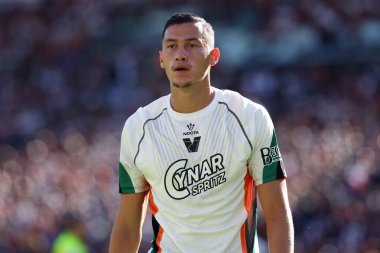 Roma, İtalya 29.09.2024: İtalyan futbolcu Jay Idzes İtalya Futbol Şampiyonası sırasında Serie A Enilive 2024-2025 AS Roma-Venezia FC maçında 29 Eylül 2024 'te Roma' da Stadio Olimpico 'da.