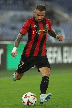 Roma, İtalya 03.10.2024: Uefa Avrupa Ligi 2024-2025, 2. gün, SS Lazio ile Ogc Nice arasındaki futbol maçı Roma Olimpiyat Stadyumu 'nda oynanacak..