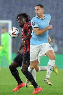 Roma, İtalya 03.10.2024: Uefa Avrupa Ligi 2024-2025, 2. gün, SS Lazio ile Ogc Nice arasındaki futbol maçı Roma Olimpiyat Stadyumu 'nda oynandı..