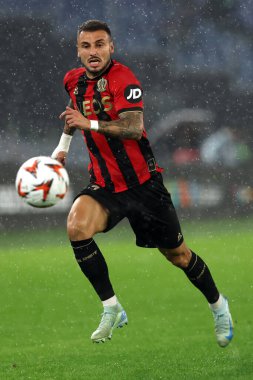 Roma, İtalya 03.10.2024: Uefa Avrupa Ligi 2024-2025, 2. gün, SS Lazio ile Ogc Nice arasındaki futbol maçı Roma Olimpiyat Stadyumu 'nda oynanacak..