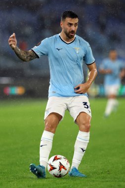 Roma, İtalya 03.10.2024: Lazio Mario Gila Uefa Avrupa Ligi 2024-2025, 2. gün, SS Lazio ile Ogc Nice arasındaki futbol maçı Roma Olimpiyat Stadyumu 'nda..