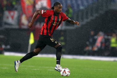 Roma, İtalya 03.10.2024: Uefa Avrupa Ligi 2024-2025, 2. gün, Uefa Avrupa Ligi 'nde Pablo Rosario, SS Lazio ile Ogc Nice arasındaki futbol maçı Roma Olimpiyat Stadyumu' nda..