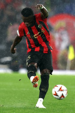 Roma, İtalya 03.10.2024: Uefa Avrupa Ligi 2024-2025, ikinci gün, Uefa Avrupa Ligi 'nde Youssouf Ndayishimiye, SS Lazio ve Ogc Nice arasında Roma Olimpiyat Stadyumu' nda oynanan maç..