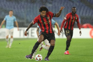 Roma, İtalya 03.10.2024: Uefa Avrupa Ligi 2024-2025, 2. gün, Uefa Avrupa Ligi sırasında Dante of Nice, Roma Olimpiyat Stadyumu 'nda SS Lazio ile Ogc Nice arasında oynanan futbol karşılaşması.