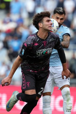 Roma, İtalya 6.10.2024: Empoli 'den Saba Goglichidze, Lazio' dan Taty Castellanos İtalyan futbol şampiyonası Serie A Enilive 2024-2025 karşılaşmasında SS Lazio - Empoli FC.