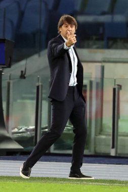 Roma, İtalya 24.10.2024: Oleksandr Shovkovskyi teknik direktörü Dynamoduring the Uefa Europa League 2024-2025, 3. gün, AS Roma ve Dinamo Kiev arasında Roma Olimpiyat Stadyumu 'nda oynanan futbol karşılaşması.
