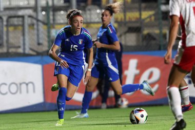 Roma, İtalya 25.10.2024: İtalya 'dan Benedetta Glionna 25 Ekim 2024' te İtalya 'nın başkenti Roma' da oynanan Stadio Tre Fontane 'de oynanan Uluslararası Dost Kadın karşılaşmasında