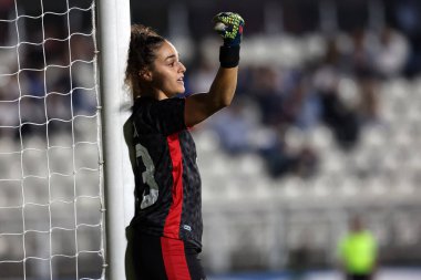 Roma, İtalya 25.10.2024: Maltalı Patricia Ebejer, İtalya ile Malta arasında 25 Ekim 2024 tarihinde İtalya 'nın başkenti Roma' da oynanan Stadio Tre Fontane 'de oynanan Uluslararası Dost Kadın karşılaşmasında