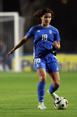 Roma, İtalya 25.10.2024: İtalya 'dan Eva Schatzer, İtalya ile Malta arasında 25 Ekim 2024' te İtalya 'nın başkenti Roma' da oynanan Uluslararası Dost Canlısı Kadın karşılaşmasında