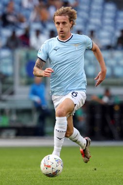 Roma, İtalya 27.10.2024: İtalyan futbolu şampiyonluğu sırasındaki Nicolo Rovella Serie A Enilive 2024-2025 karşılaşması sırasında 27 Ekim 2024 'te Roma' daki Stadio Olimpico 'da SS Lazio ile Genoa FC karşılaşması.