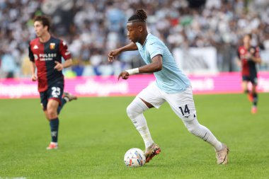 Roma, İtalya 27.10.2024: Lazio 'dan Tijjani Noslin 27 Ekim 2024' te Roma 'daki Stadio Olimpico' da oynanan SS Lazio - Genoa FC karşılaşmasında golü attı ve İtalya futbol şampiyonası Serie A Enilive 2025 maçında takımla birlikte kutladı..