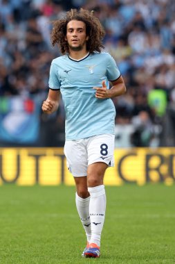 Roma, İtalya 27.10.2024: Lazio 'lu Matteo Guendouzi İtalya Futbol Şampiyonası sırasında Serie A Enilive 2024-2025 karşılaşması sırasında 27 Ekim 2024' te Roma 'daki Stadio Olimpico' da SS Lazio 'ya karşı Cenova FC karşılaşması.