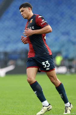 Roma, İtalya 27.10.2024: İtalya Futbol Şampiyonası sırasında Alan Matturro Serie A Enilive 2024-2025 karşılaşması 27 Ekim 2024 'te Roma' daki Stadio Olimpico 'da SS Lazio - Genoa FC karşılaşması.