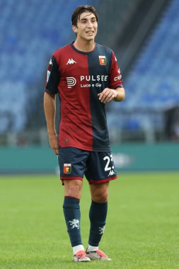Roma, İtalya 27.10.2024: İtalya Futbol Şampiyonası sırasında Cenova 'dan Fabio MIretti Serie A Enilive 2024-2025 karşılaşmasında SS Lazio ile Genoa FC, 27 Ekim 2024' te Roma 'da Stadio Olimpico' da karşılaşacak..