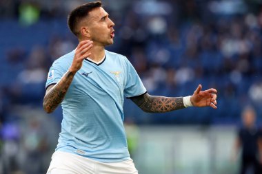 Roma, İtalya 27.10.2024: Lazio 'lu Matias Vecino İtalya Futbol Şampiyonası sırasında Serie A Enilive 2024-2025 karşılaşmasında SS Lazio ve Genoa FC 27 Ekim 2024' te Roma 'daki Stadio Olimpico' da karşılaşacak..