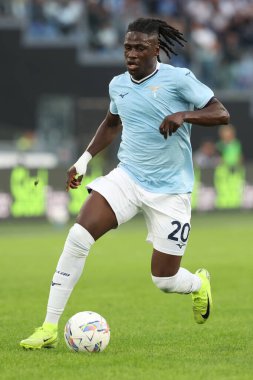 Roma, İtalya 27.10.2024: İtalyan futbolu şampiyonluğu sırasındaki Loum Tchaouna Serie A Enilive 2024-2025 karşılaşmasında SS Lazio, Cenova FC 'ye karşı Roma' daki Stadio Olimpico 'da 27 Ekim 2024.