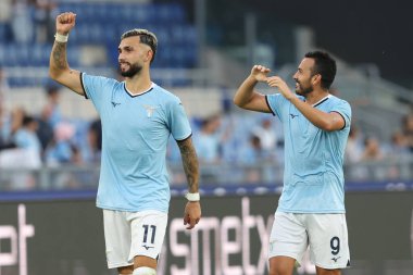 Roma, İtalya 27.10.10.2024: Lazio 'lu Taty Castellanos, Lazio' lu Pedro İtalyan futbol şampiyonası Serie A Enilive 2024-2025 karşılaşmasında zaferi kutladı..