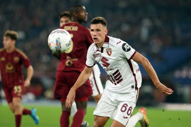 Roma, İtalya 31.10.2024: İtalyan futbolcu Gvidas Gineitis İtalya Futbol Şampiyonası Serie A Enilive 2024-2025 maçında AS Romanlar Torino Fc 'e karşı 31 Ekim 2024' te Roma 'da Stadio Olimpico' da.