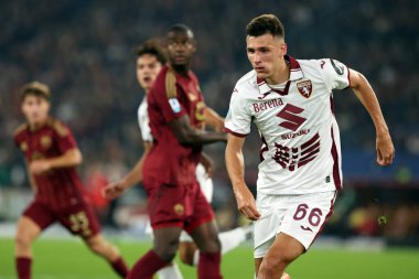 Roma, İtalya 31.10.2024: İtalyan futbolcu Gvidas Gineitis İtalya Futbol Şampiyonası Serie A Enilive 2024-2025 maçında AS Romanlar Torino Fc 'e karşı 31 Ekim 2024' te Roma 'da Stadio Olimpico' da.