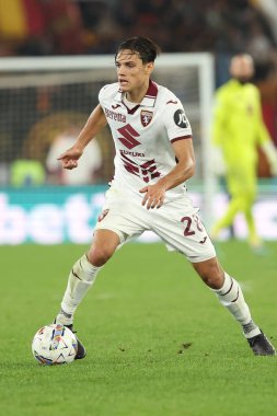Roma, İtalya 31.10.2024: İtalyan futbolcu Samuele Ricci İtalya Futbol Şampiyonası Serie A Enilive 2024-2025 maçında AS Romanlar Torino Fc 'ye karşı 31 Ekim 2024' te Roma 'daki Stadio Olimpico' da.