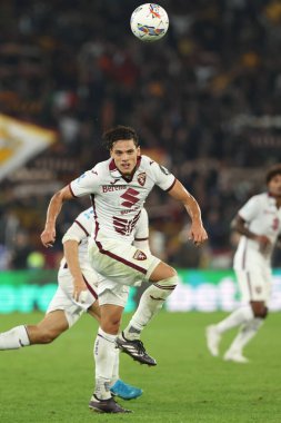 Roma, İtalya 31.10.2024: İtalyan futbolcu Samuele Ricci İtalya Futbol Şampiyonası Serie A Enilive 2024-2025 maçında AS Romanlar Torino Fc 'ye karşı 31 Ekim 2024' te Roma 'daki Stadio Olimpico' da.