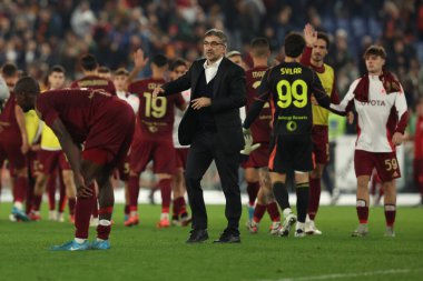 Roma, İtalya 31.10.2024: İvan Juriç Roma teknik direktörü İtalya futbol şampiyonası Serie A Enilive 2024-2025 karşılaşmasında zaferi kutladı AS Romanlar Torino Fc 'ye karşı 31 Ekim 2024' te Roma 'da Stadio Olimpico' da oynanan karşılaşmada.