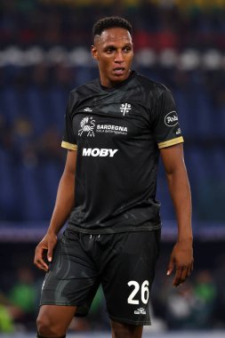 Roma, İtalya 4.11.2024: İtalya Futbol Şampiyonası sırasında İtalya 'dan Yerry Mina Serie A Enilive 2024-2025 karşılaşmasında SS Lazio, Cagliari Calcio' ya karşı 4 Kasım 2024 'te Roma' da Stadio Olimpico 'da oynanan karşılaşma..