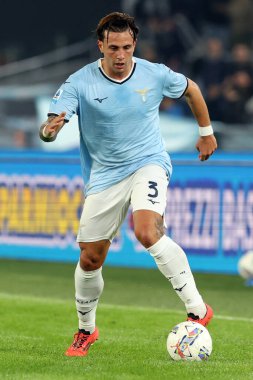 Roma, İtalya 4.11.2024: Lazio 'lu Luca Pellegrini İtalya Futbol Şampiyonası sırasında Serie A Enilive 2024-2025 karşılaşmasında SS Lazio, Cagliari Calcio' ya karşı 4 Kasım 2024 'te Roma' da Stadio Olimpico 'da oynanan karşılaşma..