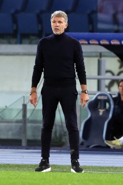 Roma, İtalya 4.11.2024: Marco Baroni teknik direktörü Lazio İtalya futbol şampiyonası sırasında Serie A Enilive 2024-2025 karşılaşmasında SS Lazio, Cagliari Calcio 'ya karşı 4 Kasım 2024' te Roma 'da Stadio Olimpico' da oynanan karşılaşma..