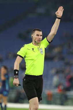 Roma, İtalya 07.11.2024: Hakem Georgi Kabakov Uefa Avrupa Ligi 2024-2025, 4. gün, SS Lazio Fc Porto ile 7 Kasım 2024 'te Roma Olimpiyat Stadyumu' nda oynanan futbol maçı.
