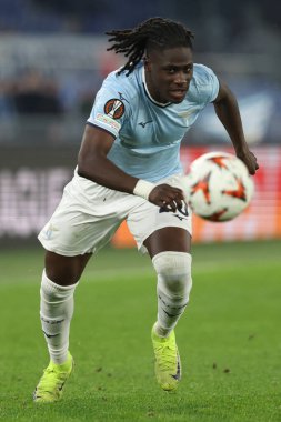 Roma, İtalya 07.11.2024: Uefa Avrupa Ligi 2024-2025, 4. gün, Uefa Avrupa Ligi sırasında Loum Tchaouna of Lazio - Fc Porto arasında 7 Kasım 2024 'de Roma Olimpiyat Stadyumu' nda oynanan maç..