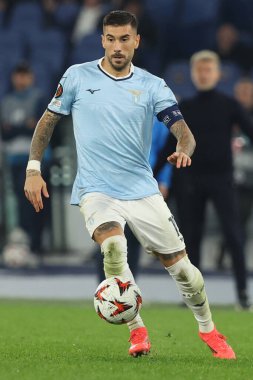 Roma, İtalya 07.11.2024: Lazio 'lu Mattia Zaccagni Uefa Avrupa Ligi 2024-2025, 4. gün, SS Lazio Fc Porto ile 7 Kasım 2024' de Roma Olimpiyat Stadyumu 'nda oynanan futbol karşılaşmasında görülüyor..