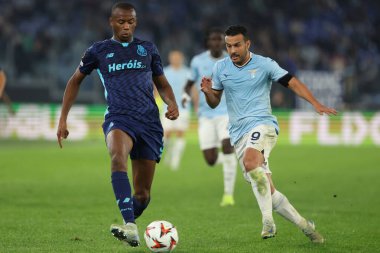 Roma, İtalya 07.11.2024: Tiago Djalo Porto, Pedro of Lazio Uefa Avrupa Ligi 2024-2025, 4. gün, SS Lazio Fc Porto ile 7 Kasım 2024 'de Roma Olimpiyat Stadyumu' nda oynanan futbol karşılaşması..