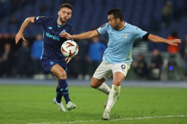 Roma, İtalya 07.11.2024: Lazio 'lu Pedro, 7 Kasım 2024' te Roma 'daki Olimpiyat Stadyumu' nda SS Lazio ile Fc Porto arasında oynanan 2024-2025 Uefa Avrupa Ligi, 4..