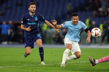 Roma, İtalya 07.11.2024: Lazio 'lu Pedro, 7 Kasım 2024' te Roma 'daki Olimpiyat Stadyumu' nda SS Lazio ile Fc Porto arasında oynanan 2024-2025 Uefa Avrupa Ligi, 4..