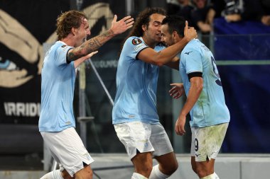 Roma, İtalya 07.11.2024: Lazio 'lu Pedro, 7 Kasım 2024' te Roma 'daki Olimpiyat Stadyumu' nda SS Lazio ile Fc Porto arasında oynanan 2024-2025 Uefa Avrupa Ligi, 4..