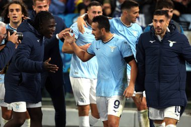 Roma, İtalya 07.11.2024: Lazio 'lu Pedro, 7 Kasım 2024' te Roma 'daki Olimpiyat Stadyumu' nda SS Lazio ile Fc Porto arasında oynanan 2024-2025 Uefa Avrupa Ligi, 4..