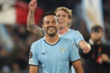 Roma, İtalya 07.11.2024: Lazio 'lu Pedro, 7 Kasım 2024' te Roma 'daki Olimpiyat Stadyumu' nda SS Lazio ile Fc Porto arasında oynanan 4..