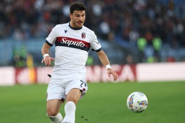 Roma, İtalya 10.11.2024: Bologna 'lı Riccardo Orsolini golü attı ve İtalya futbol şampiyonası Serie A Enilive 2024-2025 maçında Roma' daki Stadio Olimpico 'da AS Roma - Bologna FC 1909.