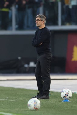 Roma, İtalya 10.11.2024: İtalyan futbol şampiyonası sırasında İvan Juriç 'in Roma teknik direktörü Serie A Enilive 2024-2025 maçında AS Roman Bologna FC 1909 Roma' daki Stadio Olimpico 'da karşılaşacak..