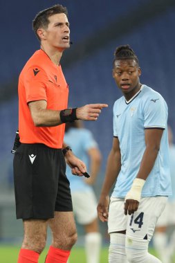 Roma, İtalya 28.11.2024: Uefa Avrupa Ligi 2024-2025, 5. gün hakem Glenn Nyberg, SS Lazio ile Ludogorets Razgrad arasındaki futbol maçı Roma Olimpiyat Stadyumu 'nda..