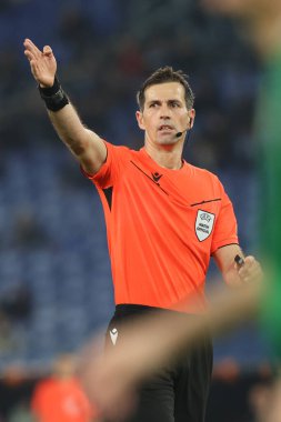 Roma, İtalya 28.11.2024: Uefa Avrupa Ligi 2024-2025, 5. gün hakem Glenn Nyberg, SS Lazio ile Ludogorets Razgrad arasındaki futbol maçı Roma Olimpiyat Stadyumu 'nda..