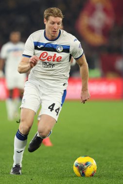 Roma, İtalya 2.12.2024: İtalyan Atalantalı Marco Brescianini İtalya Futbol Şampiyonası Serie A Enilive 2024-2025 maçında AS Romanlar Atalanta Bergamasca Calcio 'ya karşı 2 Aralık 2024' te Roma 'da Stadio Olimpico' da oynanan karşılaşma.