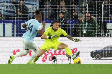 Roma, İtalya 5.12.2024: Lazio 'dan Tijjani Noslin golü attı ve İtalya futbol karşılaşması Freccia Rossa Coppa Italia (İtalya Kupası) 2024-2025 SS Lazio, Roma' daki Olimpiyat stadyumunda SSC Napoli 'ye karşı.
