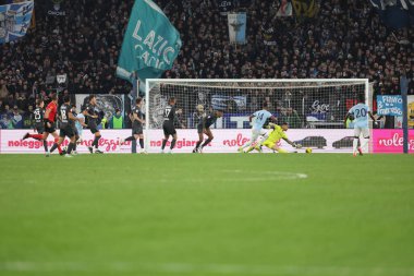 Roma, İtalya 5.12.2024: İtalyan futbol karşılaşması Freccia Rossa Coppa Italia (İtalya Kupası) 2024-2025 SS Lazio SSC Napoli 'ye karşı Roma Olimpiyat Stadyumu' nda görüldü.